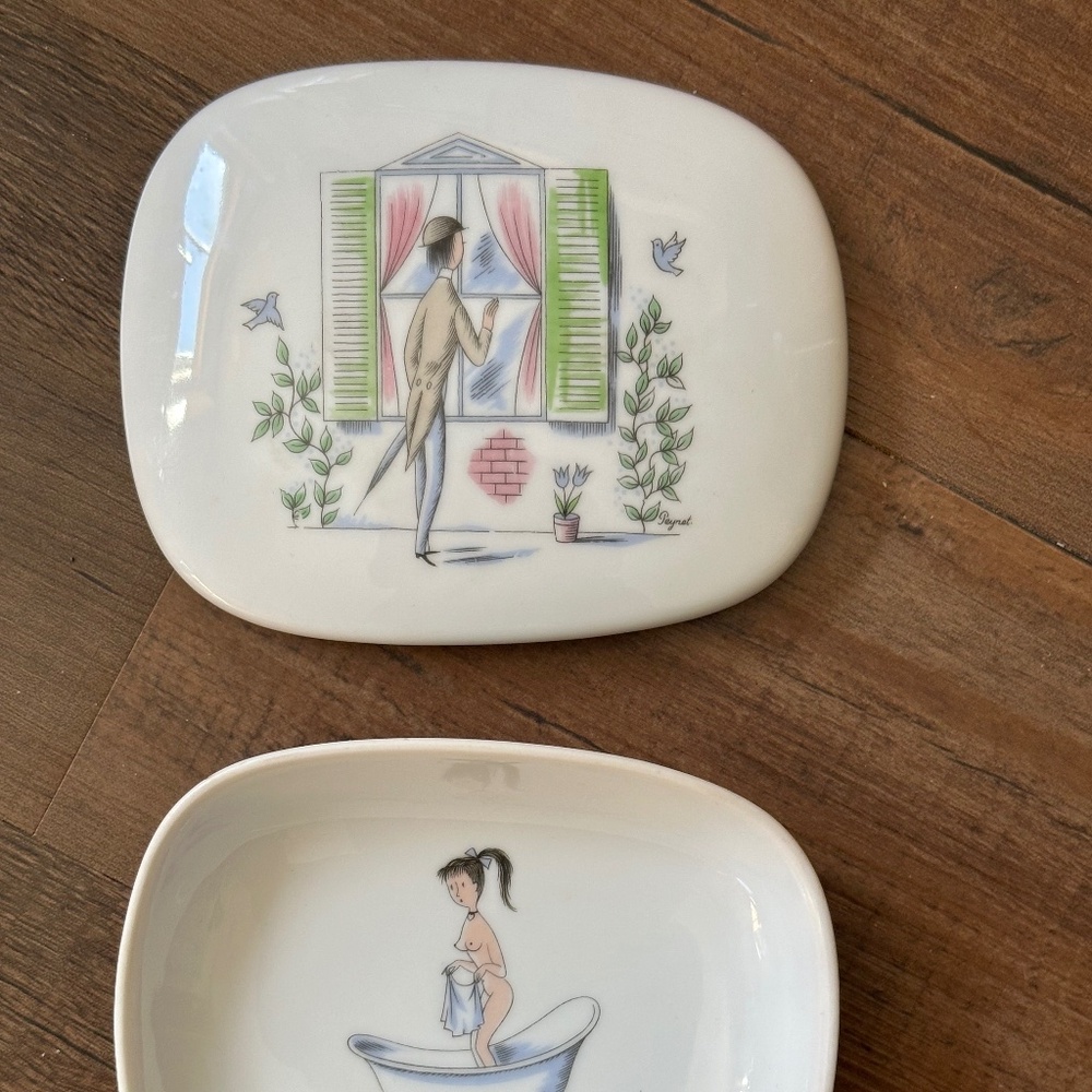 This Rosenthal Raymond Peynet Lovers Peeping Nude Bath Trinket Dish